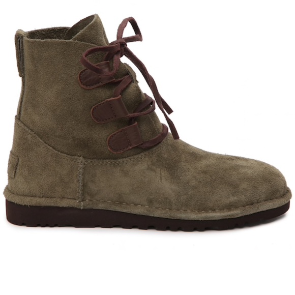 UGG Elvi Olive Green Classic Suede Harness Boots - Picture 12 of 12
